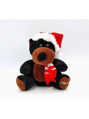Sears Crispin 2010 Christmas Plush Beanbag Black Bear Stuffed Animal
